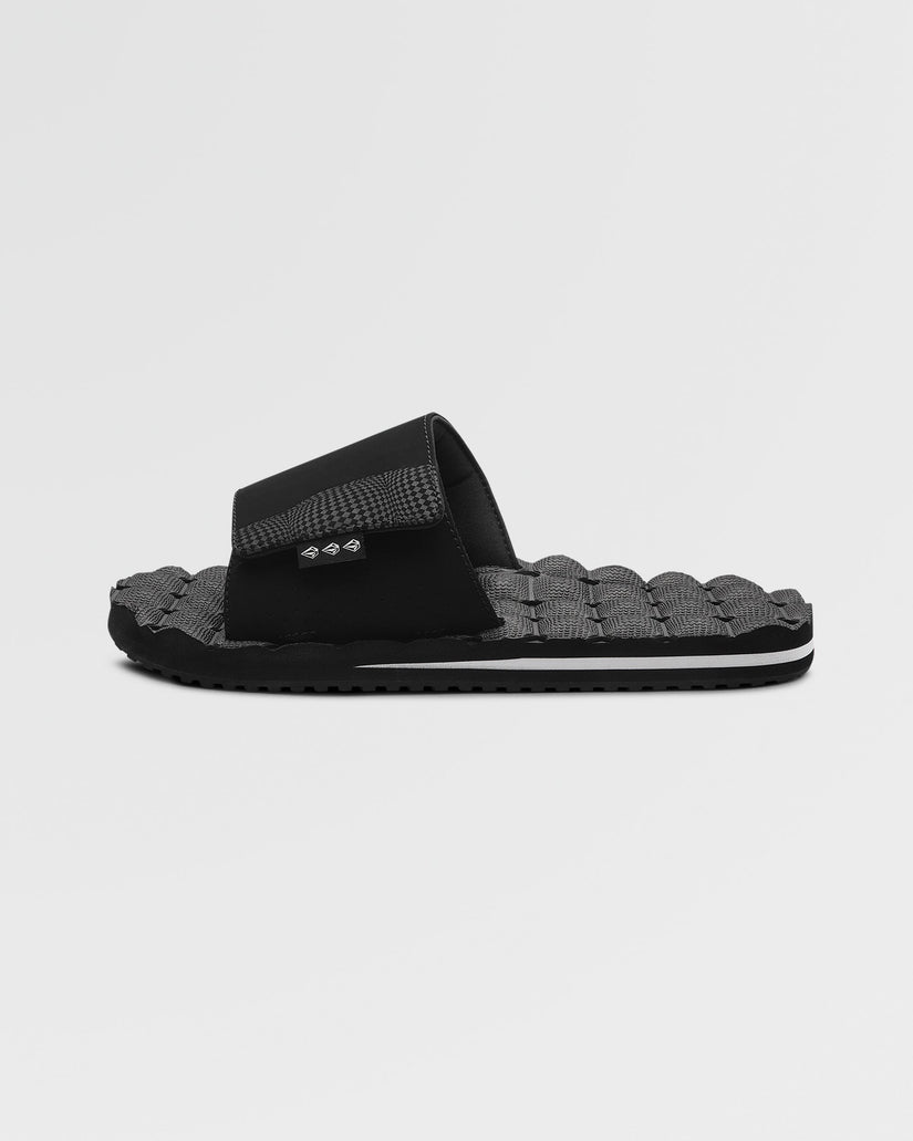 Sandalias Recliner Slide - BLACK WHITE