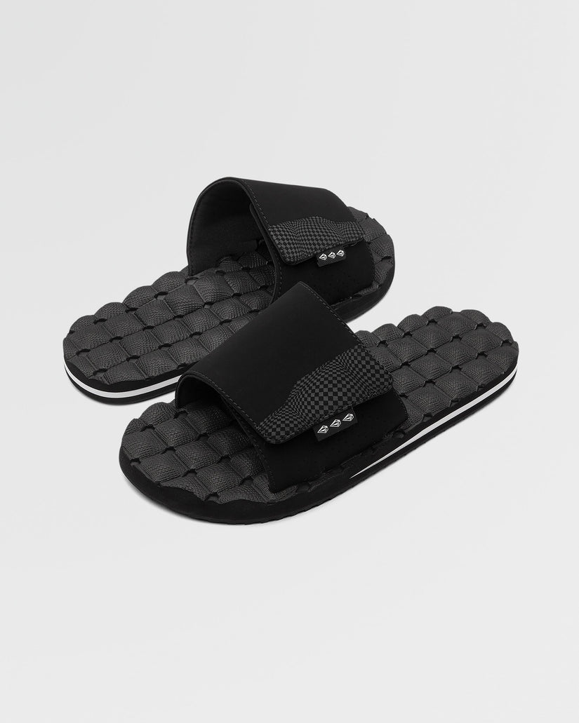 Sandalias Recliner Slide - BLACK WHITE