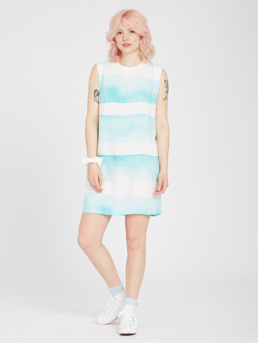 Stay Stripes Dress - PALE AQUA (B1312313_PAQ) [F]